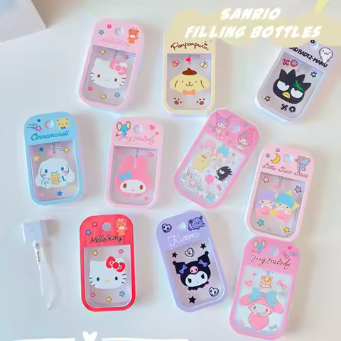 50ML Cute Hello Kitty Cinnamoroll Kuromi Perfume Alcohol Dispenser Refillable Containers Bottle Gift