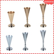 [SzluzhenbcMY] Tabletop Luxury Flower Vase Metal Artificial Flower Arrangements Accessories Trumpet 