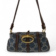 [Pre-owned] Celine Vintage Pairs Macadam Denim Shoulder Bag