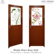 Wadja Glass Door Pintu + Kusen Galvalume Warna Coklat Jati/Kamar Mandi