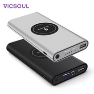 10000mAh QI Power Bank 5V/2.1A Wireless Charging Powerbank Digital LED Portable Charger for iPhone X