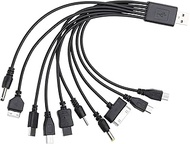 GOUDOGEDC 10 in 1 USB Cables - 20CM/7.87in Universal USB to Multi Plug Cell Phone Charger for Smartp
