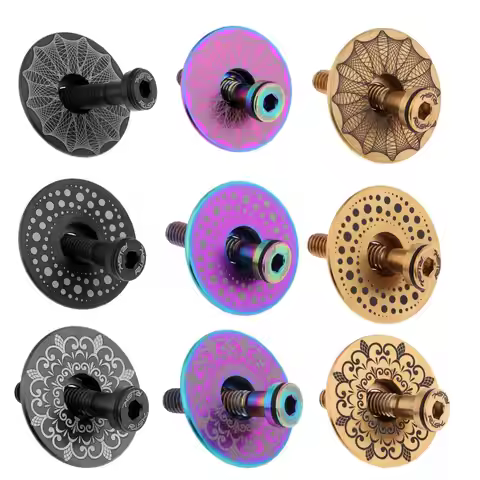 RISK Titanium Alloy Bike Stem Top Cap Cover Headset Bike Accessories for Mountain Road Bike