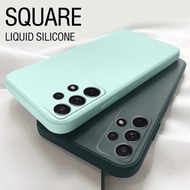Samsung A23 Luxury Square Liquid Silicone Phone Case Anti Fingerprint Waterproof Phone Cover