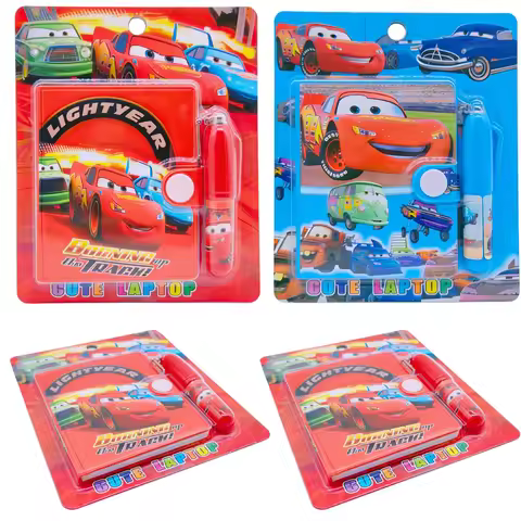 Pixar Cars 3 Disney Lightning McQueen Cartoon Pocket Book Cute Mini Notebook Student Pen Stationery 