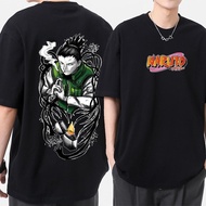 【YUKI】Naruto Amine Oversized Summer Casual Crew Neck Plain Black Cotton T Shirt For Men Tops Plus