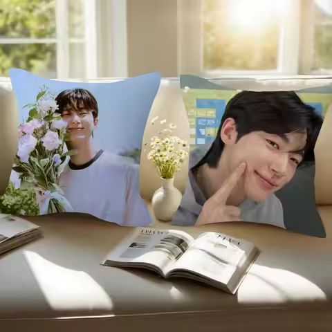 Celebrity Byeon Wooseok throw cushion Korean Celebrity Byeon Wooseok Double-sided Printed pillow cov