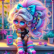 Evershine New Arrival Girl Mozek Berlian Gambar Luncur Gelek Lukisan Berlian Bulat Penuh Hiasan Dind