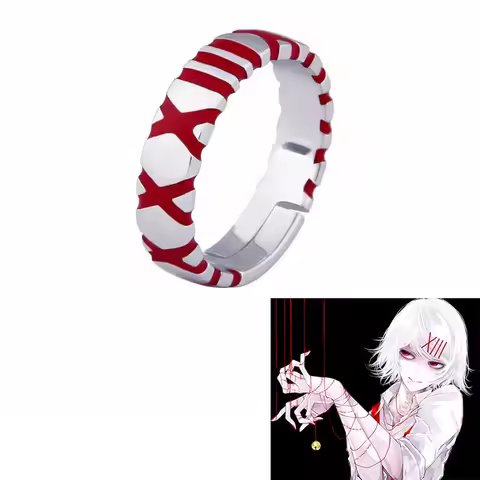 Anime Tokyo Ghoul Ring JUZO SUZUYA REI Unisex Adjustable Rings Jewelry Gift Cosplay Prop