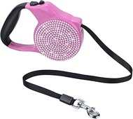 Soleebee 5M Retractable Dog Leash with Anti-Slip Handle Button Break&Lock Design, Bling Rhinestones 