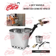 4 Jet Mortar Cement Spray Gun With Hopper Bucket Concrete Wall Stucco Plaster Sprayer Plaster Hopper