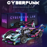 Cyberpunk ชุดรถบล็อกตัวต่อของเล่นชุดประกอบอิฐรถม็อบเทคนิคของเล่นแข่งในเมืองของขวัญสำหรับเด็กผู้ใหญ่เด็กเด็กผู้ชายโมเดล1:14