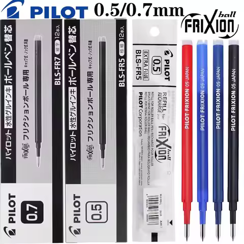 12 Pilot Frixion Erasable Refills 0.5/0.7mm BLS-FR7 / FR5 for Gel Pens LFBK-23F/23EF/20EF Smooth Wri