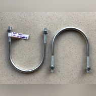 PUTIH Galvanized U Bolt 3/8 x 3inch U Pipe Clamp White U Bolt+2 Nuts