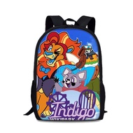 Indigo Park Cartoon Print Backpack 12 Styles Anime Pattern Student Schoolbag Leisure Travel Backpack