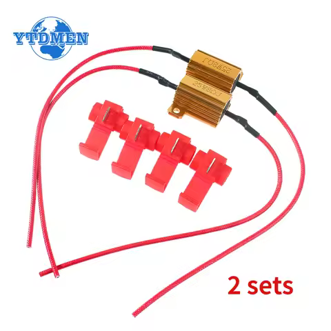 2 Sets Wirewound Resistor 25W 50W Aluminum Shell Power Resistor 6ohm/8ohm/10ohm/24ohm/50ohm/100ohm L