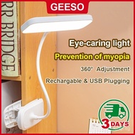 GEESO Clip Wireless Table Lamp Brightness Adjustable LED Reading Desk Lamp Soft Light Clip-on Desk L