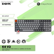 EasyPC | Keychron K4 V2 Hot-swappable RGB Wireless Mechanical Gaming Keyboard Red Switch Plastic fra