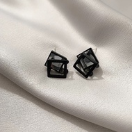 BYB Earrings be your bag S925 Pure Silver Stem Crystal Square Color Stylish Corner Play Code 2107 (B