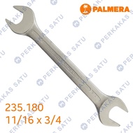 11/ 16 X 3/4 INCH PALMERA 235.180 SPAIN OPEN END SPANNER WRENCH INCH