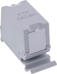 Inline RJ45 Double Coupling Cat.6A 10Gb/s Shielded for TH35 DIN Rails, Zinc Die-Cast Housing, Indust