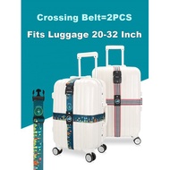 *SG SELLER* Crossing Luggage Belt|2PCS double secure|Without Pin Luggage Strap|20-34Inch Bandage Pro