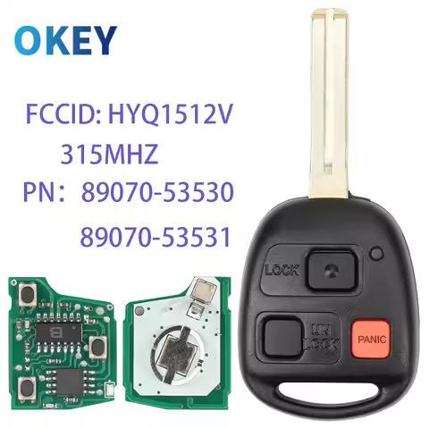 Okey Remote Car Key FOB HYQ1512V 315Mhz 4C/4D68 Chip Short Blade For Lexus IS300 GS300 GS430 GX470 L