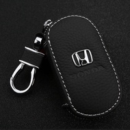 Car Key Holder Bag Wallet Genuine Leather Remote Fob Case Shell Cover Pouch Protector Keychain For Honda Accord Brio BRV CRV HRV Freed Mobilio Jazz Shuttle City Civic Odyssey Vezel