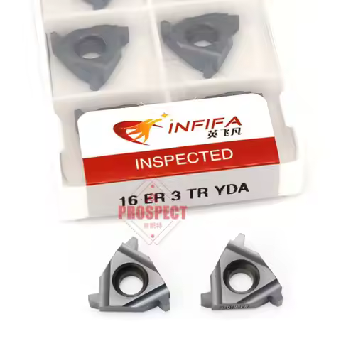 10pcs 16ER 16IR 1.5TR 2TR 2.5TR 3TR YDA Carbide Threading Inserts Trapezoidal Thread Lathe Turning B