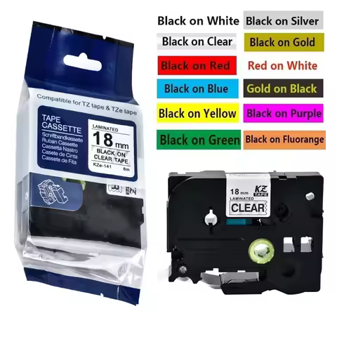 TZe241 TZe-241 TZe 141 tze641 Compatible for Brother P-Touch Label Printer label tape 18mm Label Mak
