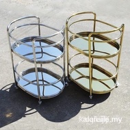 Free Shipping Hotel 4S Store Drinks Trolley KTV Mobile Food Delivery Van round Servicer Stainless St