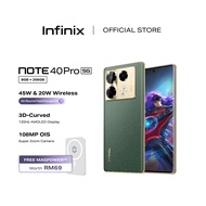 Infinix Note 40 Pro 5G Smartphone  256GB+8GB(UP TO 16GB) MediaTek DIMENSITY 7020 45W Fast Charge + 20W Wireless Charge 3D Curved Display