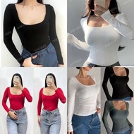 FYANG Squareneck Longsleeve Double Lining Top