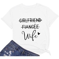 SARA Girlfriend Fiancee Wife tShirt Women Bride Honeymoon Vacation Tshirt Engagement AnnouncemenCott