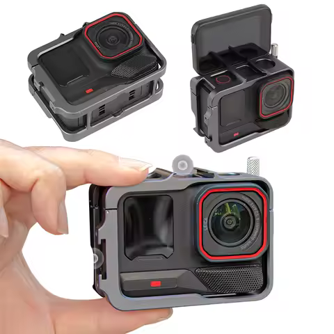 Aluminum Frame Cage with Cold Shoe Camera Frame Case Camera Cage for Insta360 Ace Pro 2 for Insta360