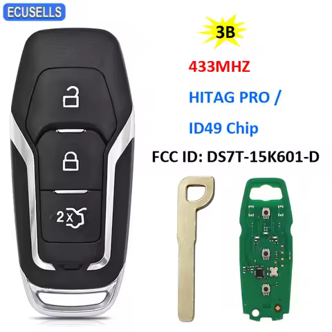 Ecusells Keyless Go 433MHz DS7T-15K601-D For Ford Mondeo Edge S-Max Galaxy 2014 2015 2016 2017 2018 
