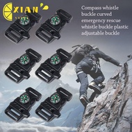 XIANS 5pcs Compass Buckle, 14mm Black Side Release Buckle,  550 Paracord Bracelet Outdoor Tool