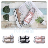 Fufa Shoes Brand Women's Two-Wear so easy Canvas Shoes-Black/Milk Tea/Pink 1CM21
