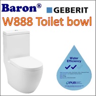Baron W888 1 piece toilet bowl with Geberit Flushing/ Soft Closing Seat
