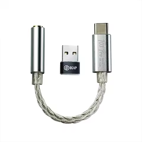 BGVP T01 PRO Silver / Black Hi-Res Audio Decoding USB DAC AMP HiFi Headphone Amplifier Type-C to 3.5