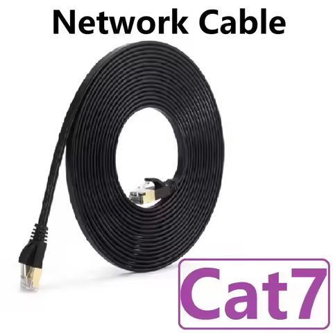 50m 30m 20m 10m Cat7 Cat 7 Flat Cable Ethernet RJ45 LAN Network Cable Patch Cord 10Gbps 600MHz for R
