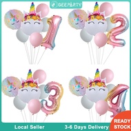 GeeParty 7 Pcs Unicorn Balloon Set for Girl Birthday Party Decorations Age Number Balloon