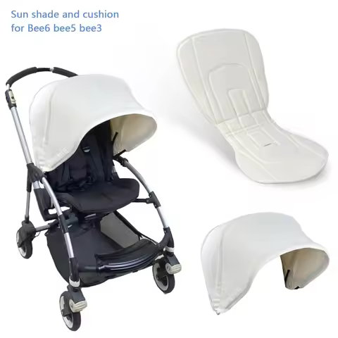 Baby Stroller Sun Shade Awning Canopy And Seat Cushion For Bugaboo Bee6 Bee5 Bee3 UV Proof Pram Cove