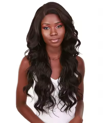 LUXLUXE Asana Wavy 26 Inch 7x4 Women's Lace Front Wig, Heat Resistant Fiber-Multicolor