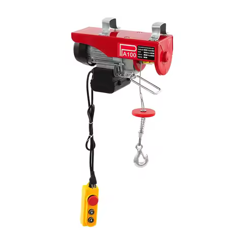 Mini Electric Hoist 100kg, 110V Electric Winch, 480W Pure Copper Motor, Single Line 110lbs 32.8ft/mi
