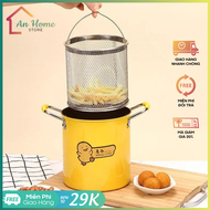 Nồi Chiên Ngập Dầu Mini Vịt Vàng ANHOME Kèm Rổ Inox Cao Cấp (Nồi cao 18cm)