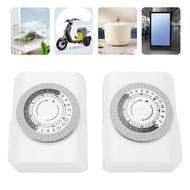 andph 2Pcs Outlet Timer Indoor Electrical with 3 Prong Dual Outlets 24 Hour 30 Minute Daily On Off C