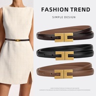 Niche women's thin belt Genuine Leather Women's belt for dress belt for jeans aesthetic
