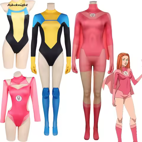 Women Cartoon Invincible Atom Eve Cosplay Fantasia Costume Disguise Adult Jumpsuit Bodysuit Outfit S