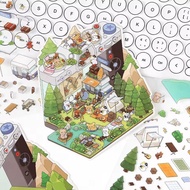 Landscape Sticker Toy Pet2.5d Landscape Sticker Cartoon Miniature Outdoor Toy F3r2